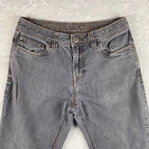 Prana Jeans Mens 30x32 Gray Slim Fit Straight Distressed Stretch Denim